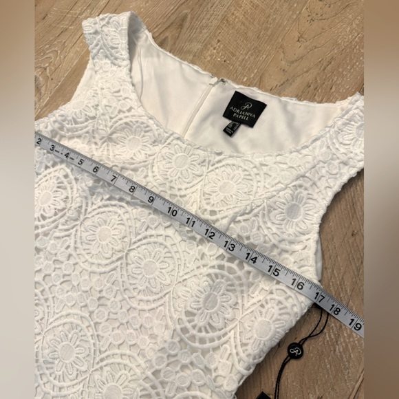 Adrianna Papell white lace lined special occasion dress sz 8 NWT - Picture 3 of 9